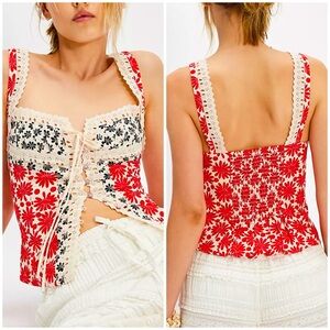 NWT free people love me not printed tank top